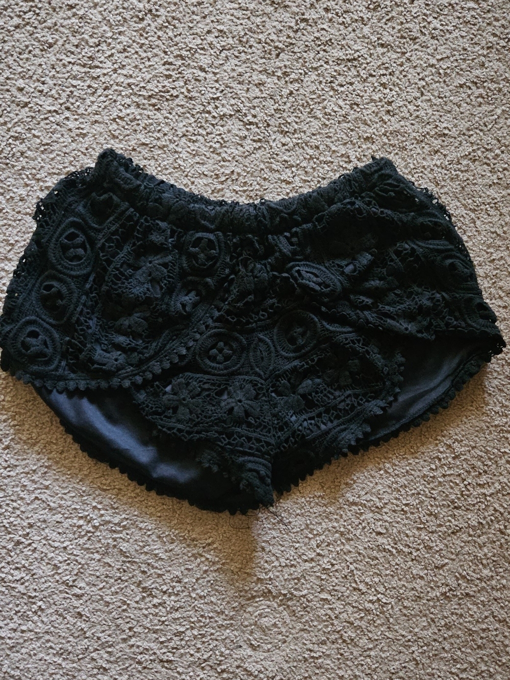 Surf Gypsy Crochet Black Shorts